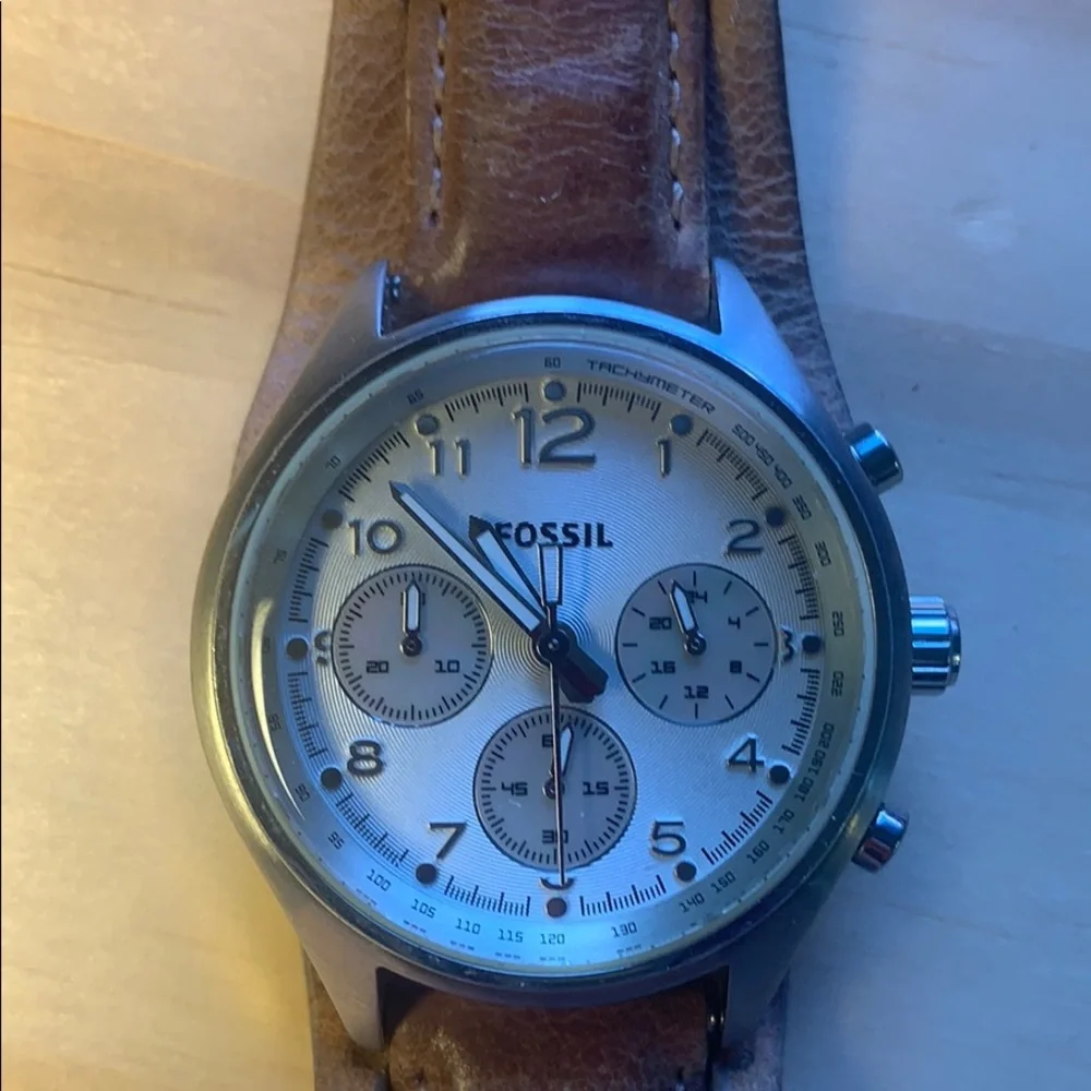 Fossil CH-2794 Chronograph watch w/orig. leather